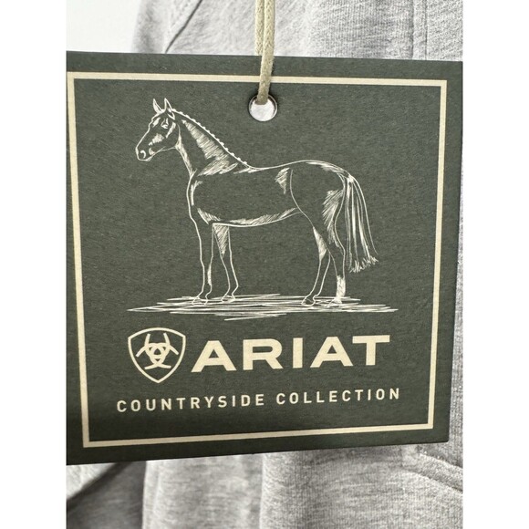 Ariat Men's Sweater 1/2 Zip Fleece Lightweight Pullover  Heather Grey Size Small - Picture 3 of 9